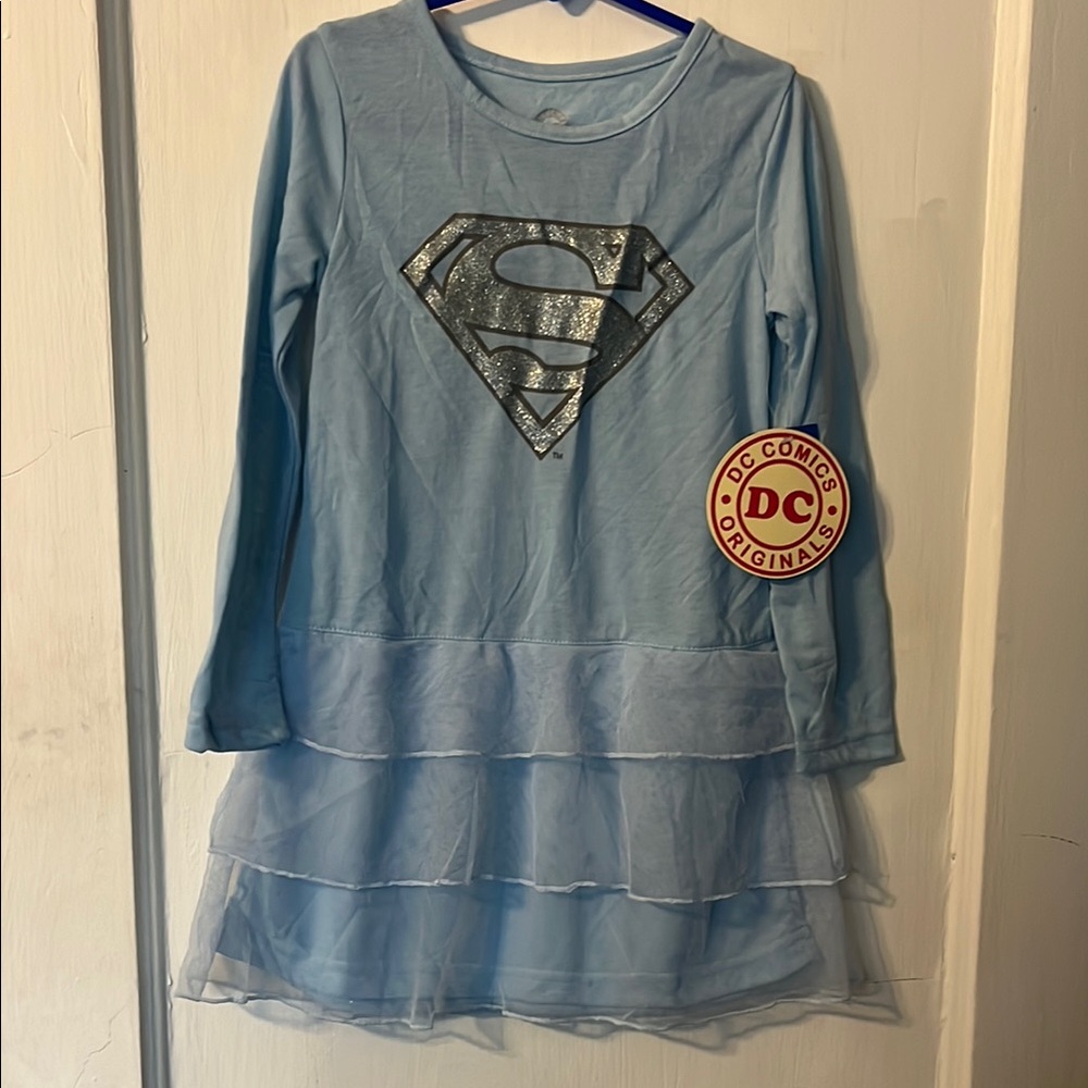 DC Comics Blue and Silver Nightgown with Superman Logo